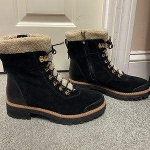 Franco Sarto Suede Lace-Up Booties - Rosella